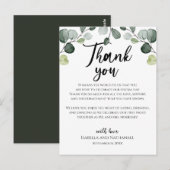 Eukalyptus Greenery Wedding Reception Card Postkarte (Vorne/Hinten)