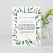 Eukalyptus Greenery Wedding Reduced Guest List Ankündigung (Stehend Vorderseite)