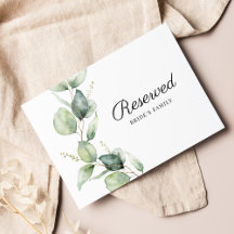 Eukalyptus Greenery Wedding Reserved Card
