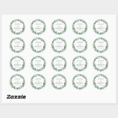 Eukalyptus Greenery Wedding Round Sticker (Blatt)