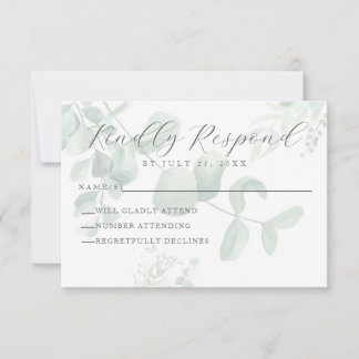 Eukalyptus Greenery Wedding RSVP Card