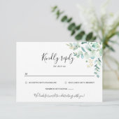 Eukalyptus Greenery Wedding Rsvp Card Karte (Stehend Vorderseite)