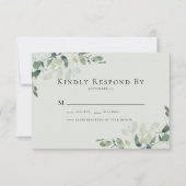 Eukalyptus Greenery Wedding RSVP Card Mitteilungskarte (Vorderseite)