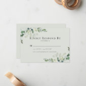 Eukalyptus Greenery Wedding RSVP Card Mitteilungskarte (Vorderseite/Rückseite Beispiel)