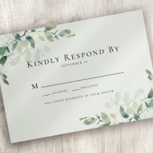 Eukalyptus Greenery Wedding RSVP Card