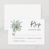 Eukalyptus Greenery Wedding RSVP Karte (Vorne/Hinten)