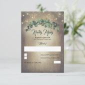 Eukalyptus Greenery Wedding RSVP Karte (Stehend Vorderseite)