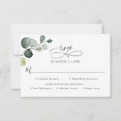 Eukalyptus Greenery Wedding Rsvp mit Optionen zum (Vorderseite)