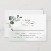 Eukalyptus Greenery Wedding Rsvp mit Optionen zum (Vorderseite)