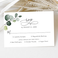 Eukalyptus Greenery Wedding Rsvp mit Optionen zum 