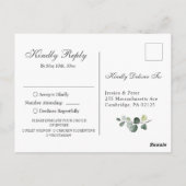 Eukalyptus Greenery Wedding RSVP mit Wahlmöglichke Postkarte (Rückseite)
