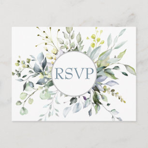 Eukalyptus Greenery Wedding RSVP mit Wahlmöglichke Postkarte