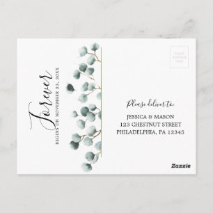 Eukalyptus Greenery Wedding RSVP Postcard Postkarte