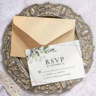 Eukalyptus Greenery Wedding RSVP Postkarte