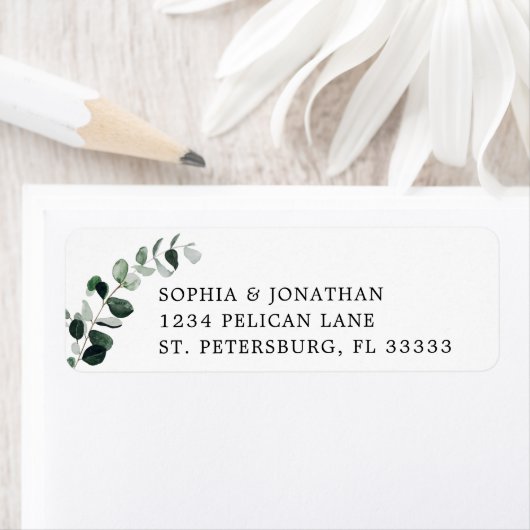 Eukalyptus Greenery Wedding Rücksendeadresse (Insitu)