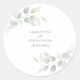 Eukalyptus Greenery Wedding Runder Aufkleber