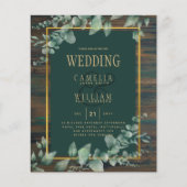 Eukalyptus Greenery WEDDING Rustic Wood QR Flyer (Vorne)