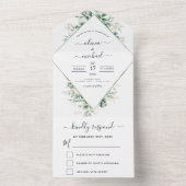 Eukalyptus Greenery Wedding Sage Green All In One Einladung (Innen Boden)