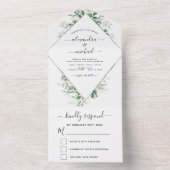 Eukalyptus Greenery Wedding Sage Green All In One Einladung (Innen Boden)