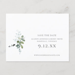 Eukalyptus Greenery Wedding Save the Date Ankündigungspostkarte