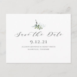 Eukalyptus Greenery Wedding Save the Date Ankündigungspostkarte