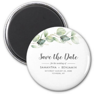 Eukalyptus Greenery Wedding Save the Date Magnet