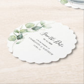 Eukalyptus Greenery Wedding Save the Date Untersetzer (angewinkelt)