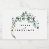 Eukalyptus Greenery Wedding Schaumweinetikett (Einzelnes Label)