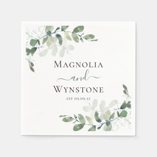 Eukalyptus Greenery Wedding Serviette (Vorderseite)