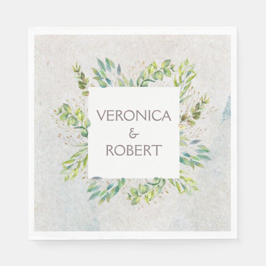 Eukalyptus Greenery Wedding Serviette (Vorderseite)
