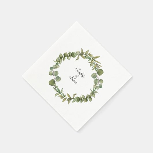 Eukalyptus Greenery Wedding Serviette (Ecke)