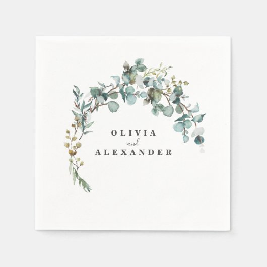 Eukalyptus Greenery Wedding Serviette (Vorderseite)