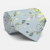 Eukalyptus Greenery Wedding Sky Blue Neck Tie Krawatte (Gerollt)