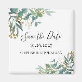 Eukalyptus Greenery Wedding speichern das Datum Magnet (Vorne)