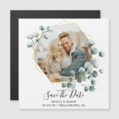 Eukalyptus Greenery Wedding speichert das Datum Ma Magneteinladung (Vorne/Hinten)