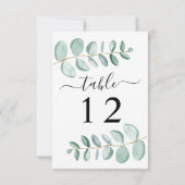Eukalyptus Greenery Wedding Tischnummer Card (Rückseite)