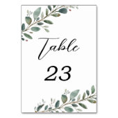Eukalyptus Greenery Wedding Tischnummern (Vorderseite)