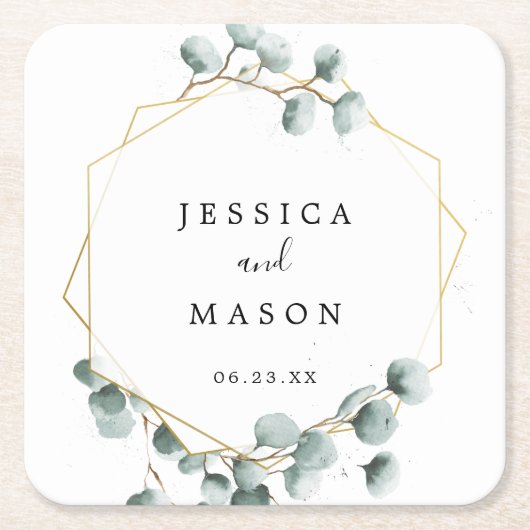 Eukalyptus Greenery Wedding Untersetzer (Vorderseite)