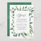 Eukalyptus Greenery Wedding Update Einladung (Vorne/Hinten)