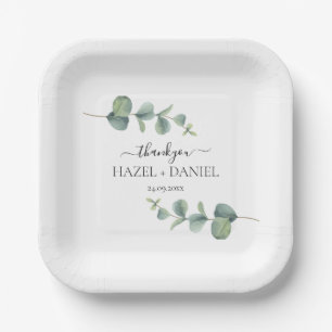 Eukalyptus Greenery Wedding Vielen Dank Pappteller