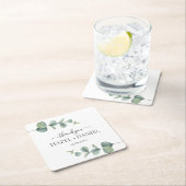 Eukalyptus Greenery Wedding Vielen Dank Rechteckiger Pappuntersetzer (Vor Ort)