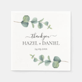 Eukalyptus Greenery Wedding Vielen Dank Serviette