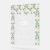 Eukalyptus Greenery Wedding Welcome Acrylschild (Winkel)