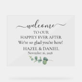 Eukalyptus Greenery Wedding Welcome Acrylschild (Vorderseite)