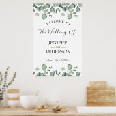 Eukalyptus Greenery Wedding Welcome Poster (Küche)