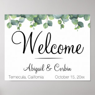 Eukalyptus Greenery Wedding Welcome Poster