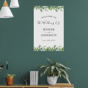 Eukalyptus Greenery Wedding Welcome Poster