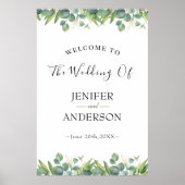 Eukalyptus Greenery Wedding Welcome Poster (Vorne)