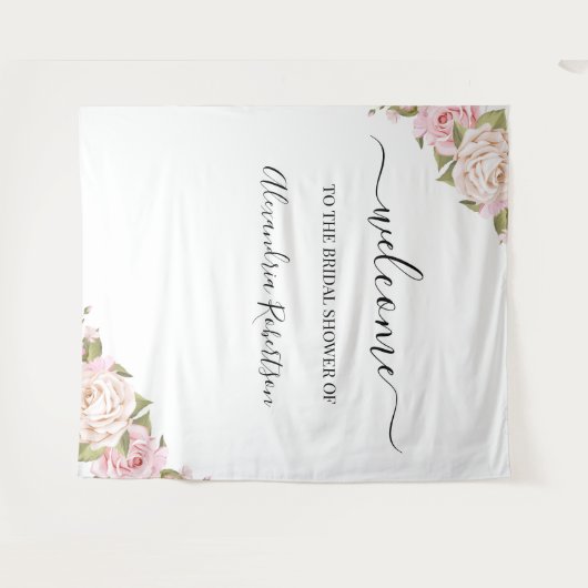 Eukalyptus Greenery Wedding Welcome Tapestry Wandteppich (Vorderseite (Horizontal))