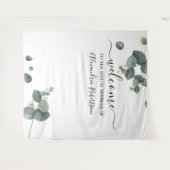 Eukalyptus Greenery Wedding Welcome Wandteppich (Vorderseite (Horizontal))